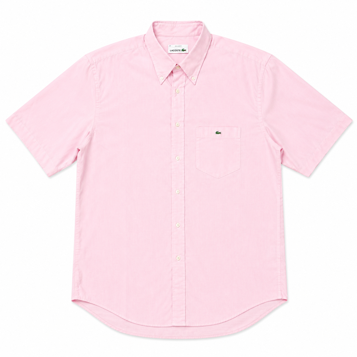 CAMISA MANGA CORTA LACOSTE RAYAS FINAS ROJAS Y BLANCAS