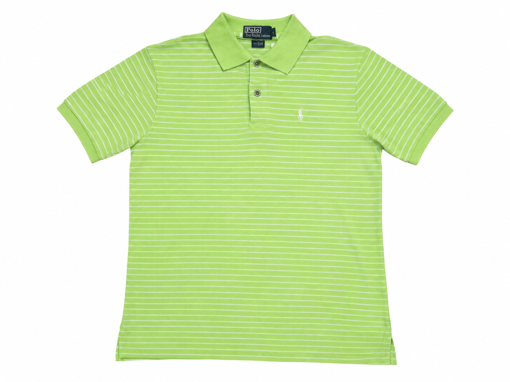 POLO RAPLH LAUREN VERDE LIMA RAYITAS