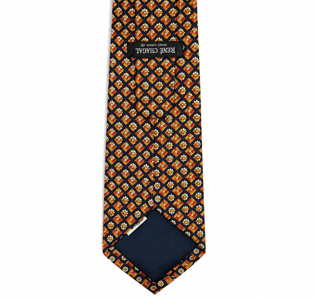 CORBATA ESTAMPADO FLORAL Y GEOMÉTRICO RENÉ CHAGAL