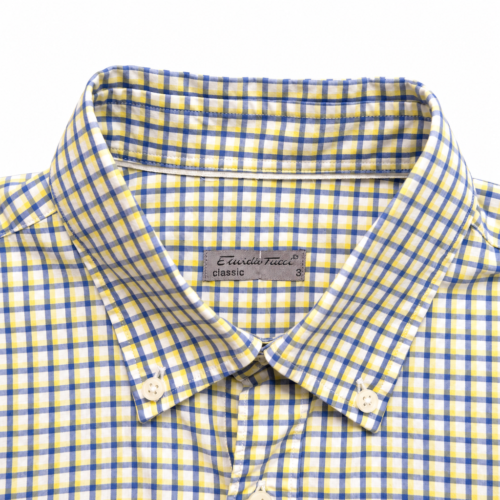 CAMISA EMIDIO TUCCI CUADROS MANGA CORTA