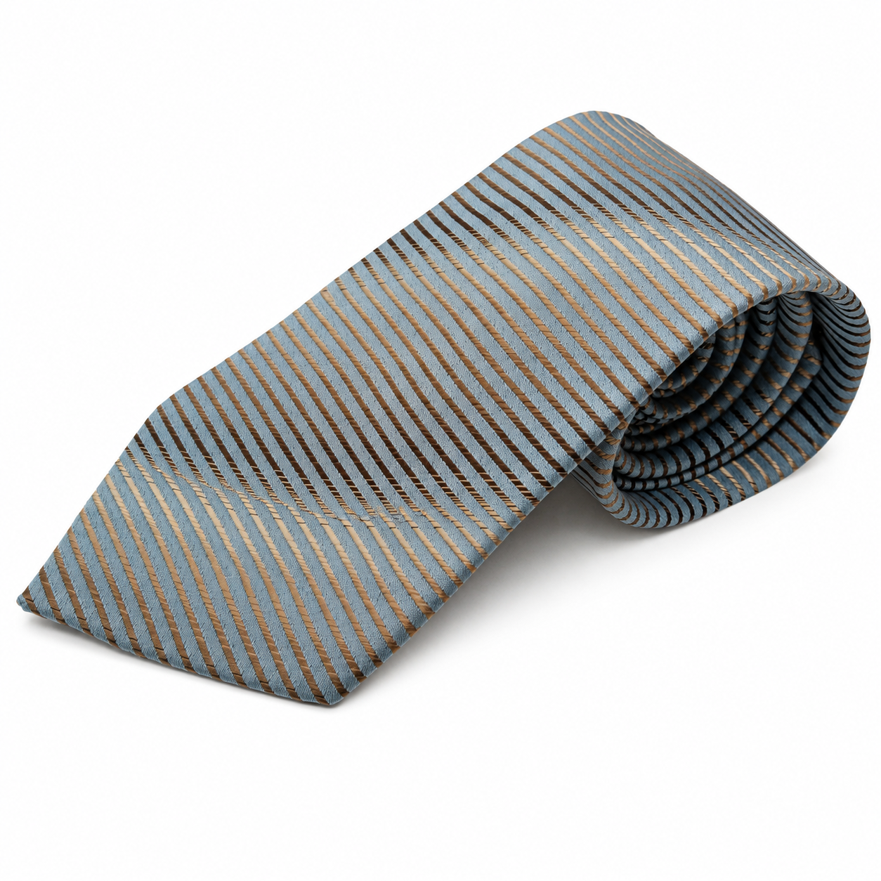CORBATA SALINERO RAYAS AZUL Y BEIGE