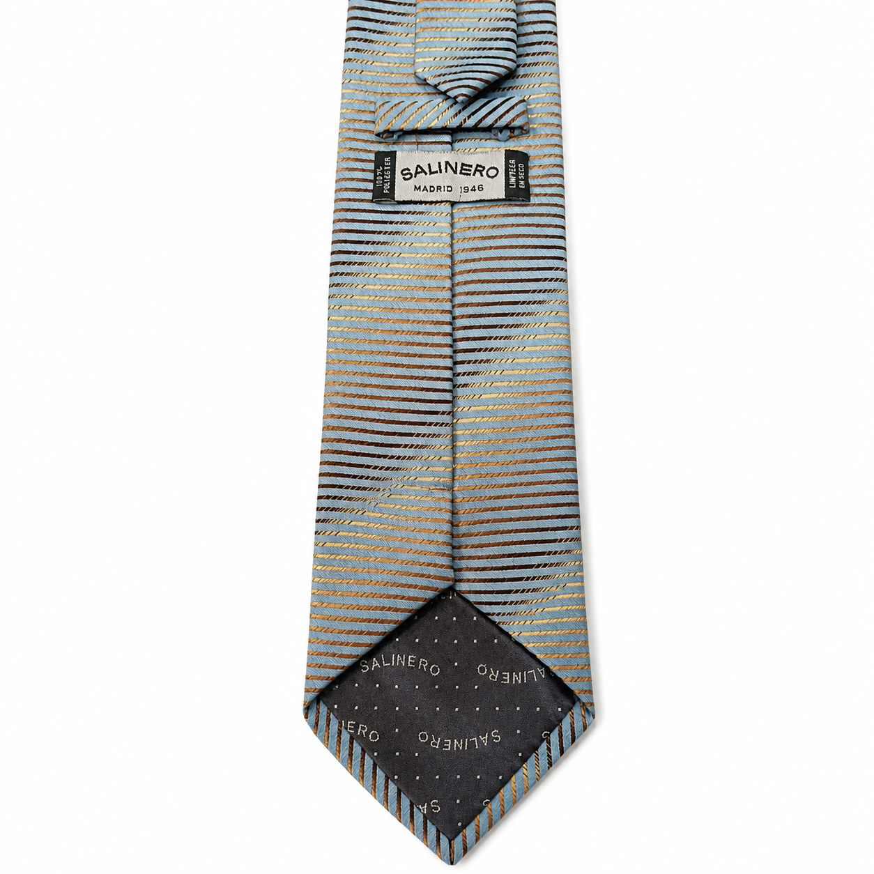 CORBATA SALINERO RAYAS AZUL Y BEIGE