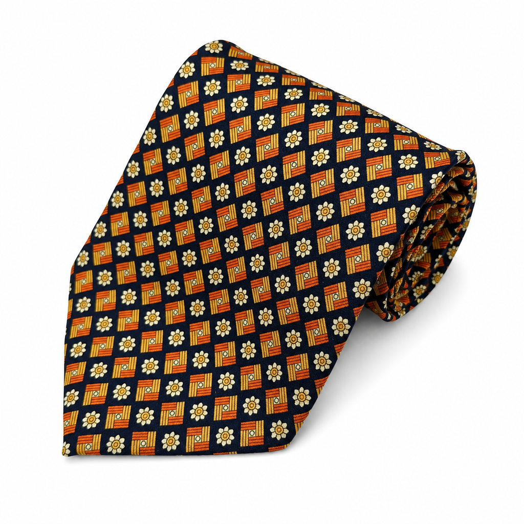 CORBATA ESTAMPADO FLORAL Y GEOMÉTRICO RENÉ CHAGAL