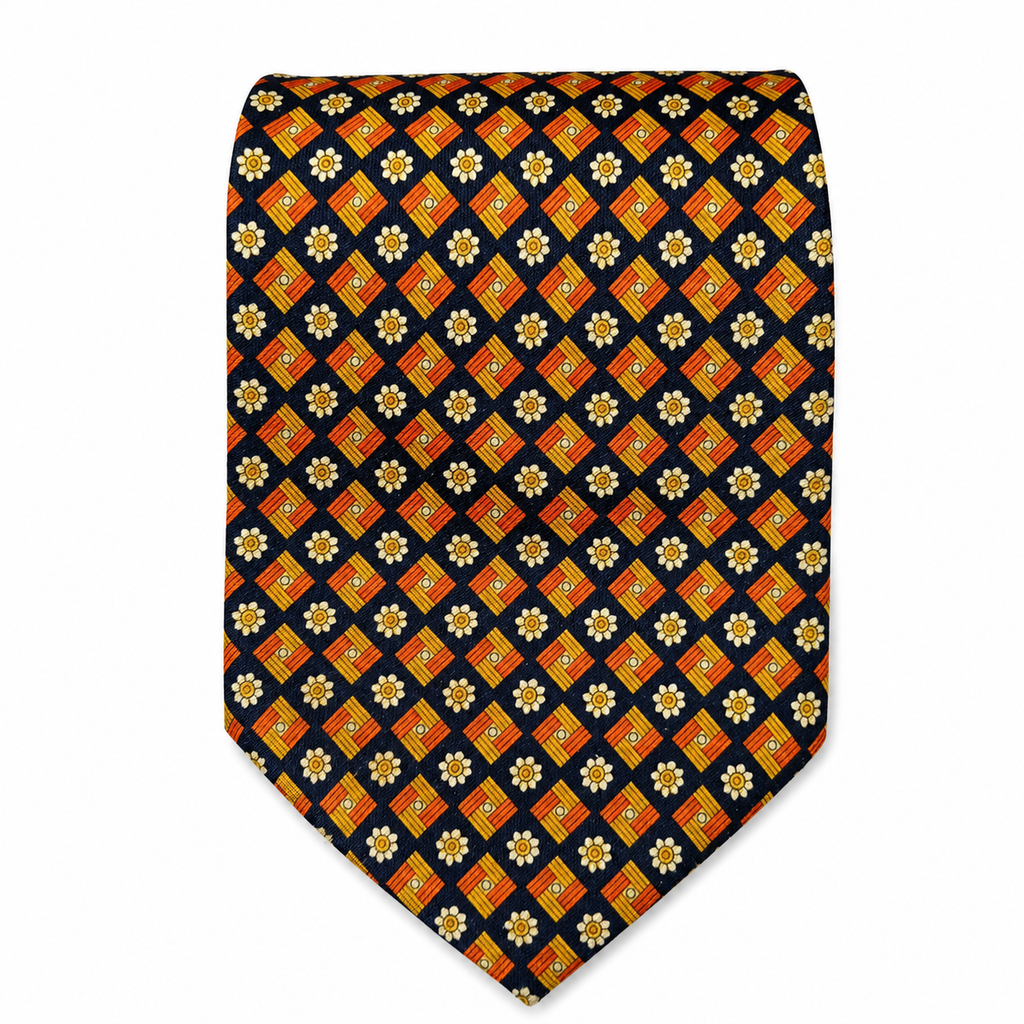 CORBATA ESTAMPADO FLORAL Y GEOMÉTRICO RENÉ CHAGAL