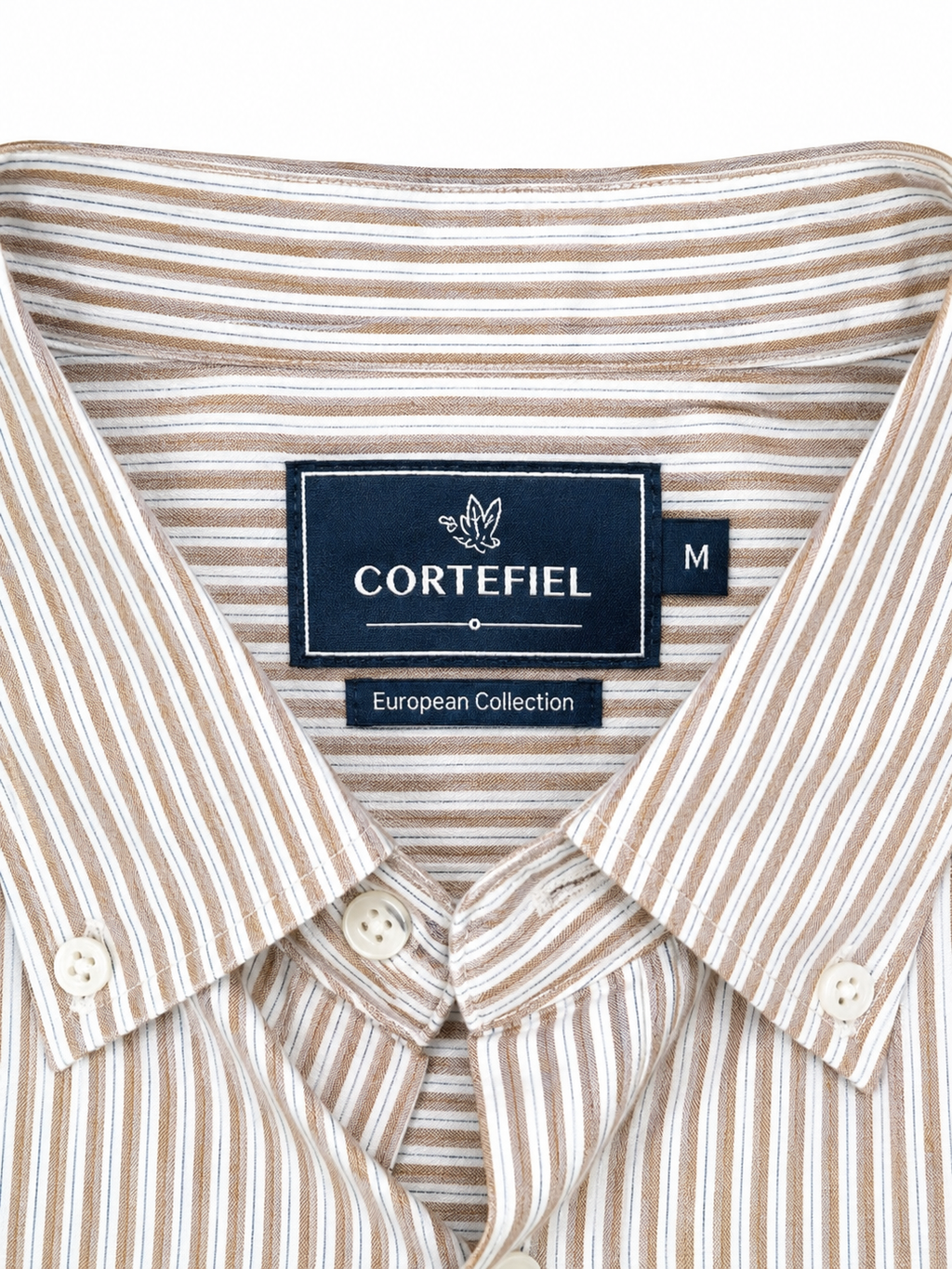 CAMISA CORTEFIEL RAYAS AZUL Y MARRÓN