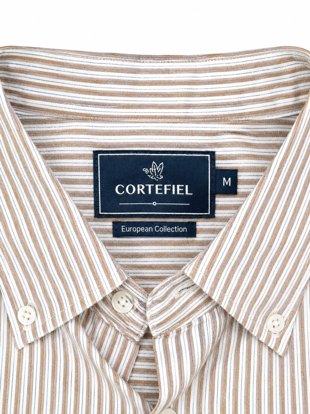 CAMISA CORTEFIEL RAYAS AZUL Y MARRÓN